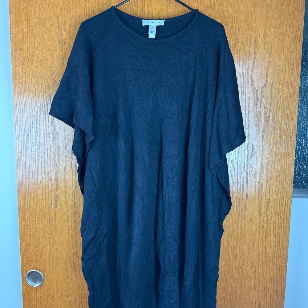 St. John Wool & Cashmere Blend Poncho Sweater Cape - L